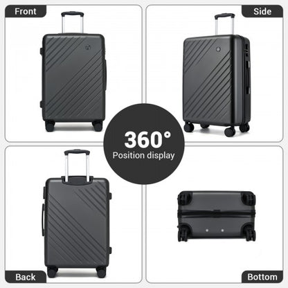 Kono KSK2585 20/24/28-inch grey and black luggage set – set view