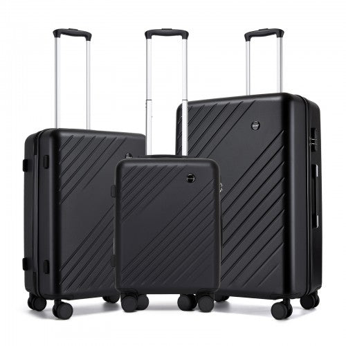 Kono KSK2585 20/24/28-inch black luggage set – set view