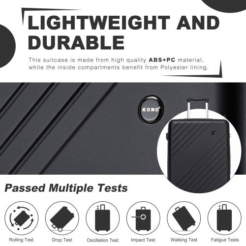Kono KSK2585 20/24/28-inch black luggage set – set view