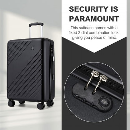 Kono KSK2585 20/24/28-inch black luggage set – set view