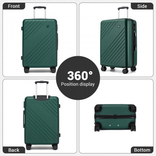 Kono KSK2585 20/24/28-inch green and black luggage set – set view