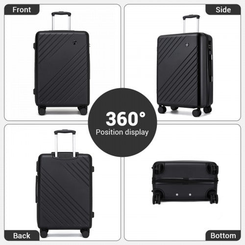 Kono KSK2585 20/24/28-inch black luggage set – set view