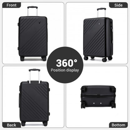 Kono KSK2585 20/24/28-inch black luggage set – set view