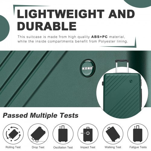 Kono KSK2585 20/24/28-inch green and black luggage set – set view