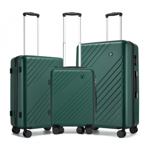 Kono KSK2585 20/24/28-inch green and black luggage set – set view
