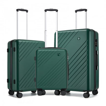 Kono KSK2585 20/24/28-inch green and black luggage set – set view