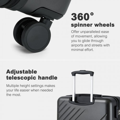 Kono KSK2585 20/24/28-inch grey and black luggage set – set view