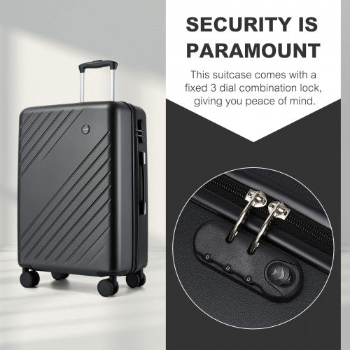 Kono KSK2585 20/24/28-inch grey and black luggage set – set view
