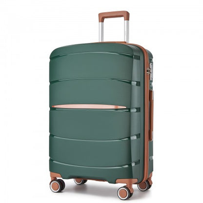 KSK2591 - Kono 20/24/28 inch PP Modern Scratch-Resistant Suitcase Set with TSA Lock & Stylish Brown Accents