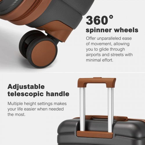 Kono KSK2592 20/24/28-inch grey and brown luggage set – set view