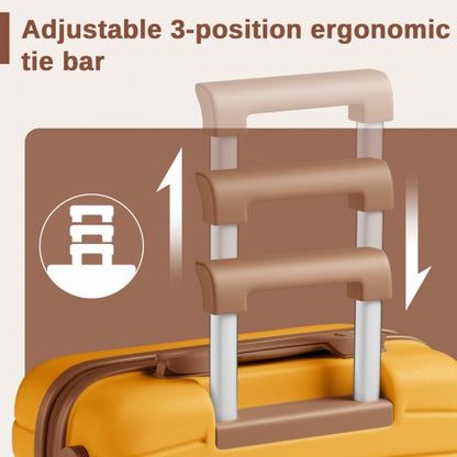 Kono KSK2592 20/24/28-inch yellow and brown luggage set – set view