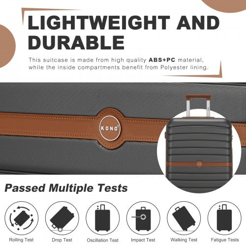 Kono KSK2592 20/24/28-inch grey and brown luggage set – set view