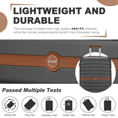 Kono KSK2592 20/24/28-inch grey and brown luggage set – set view