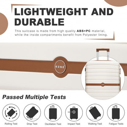 Kono KSK2592 20/24/28-inch cream and brown luggage set – set view
