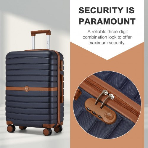 Kono KSK2592 20/24/28-inch navy and brown luggage set – set view