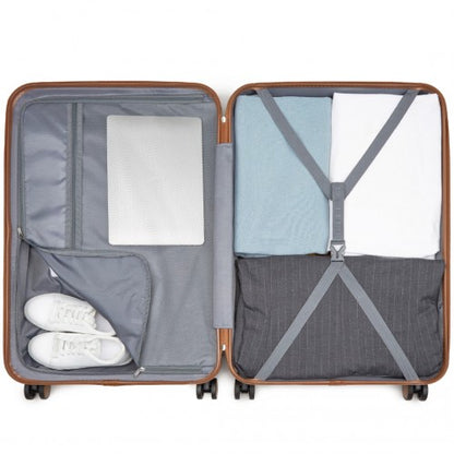 Kono KSK2592 20/24/28-inch cream and brown luggage set – set view