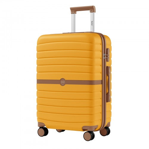Kono KSK2592 20/24/28-inch yellow and brown luggage set – set view