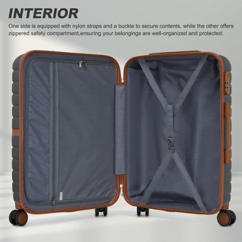Kono KSK2592 20/24/28-inch grey and brown luggage set – set view