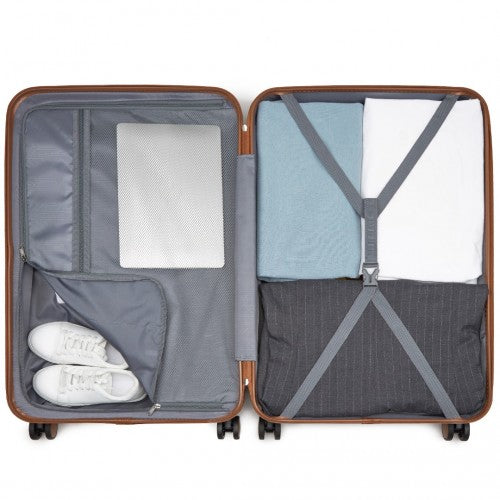 Kono KSK2592 20/24/28-inch green and brown luggage set – set view
