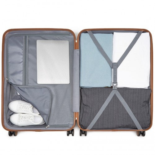 Kono KSK2592 20/24/28-inch grey and brown luggage set – set view