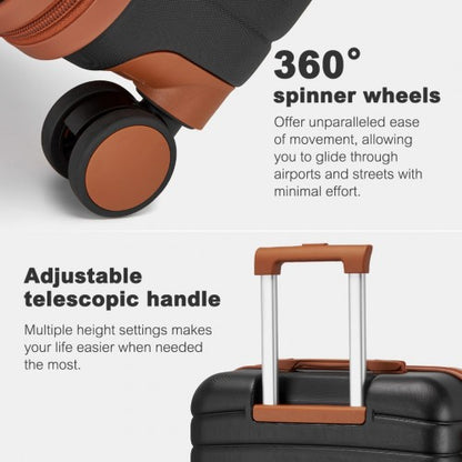 Kono KSK2592 20/24/28-inch black and brown luggage set – set view