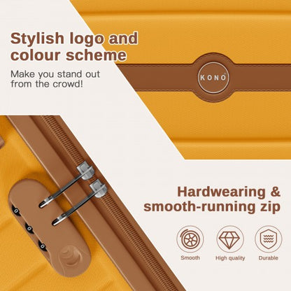Kono KSK2592 20/24/28-inch yellow and brown luggage set – set view