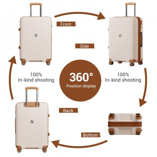 Kono KSK2594 20/24/28-inch beige and brown suitcase – set view