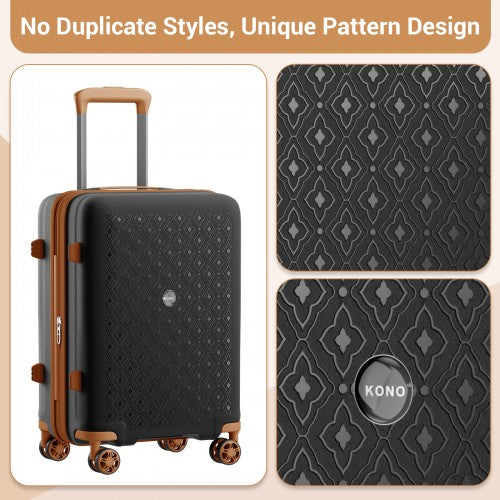 Kono KSK2594 20/24/28-inch black and brown suitcase – set view