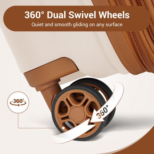 Kono KSK2594 20/24/28-inch beige and brown suitcase – set view