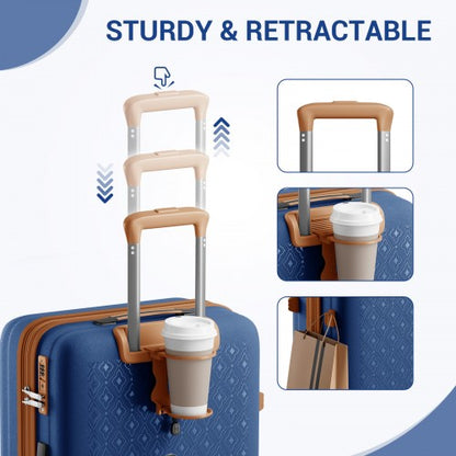 Kono KSK2594 20/24/28-inch navy and brown suitcase – set view
