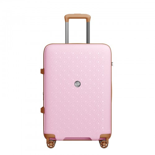 Kono KSK2594 20/24/28-inch pink and brown suitcase – set view