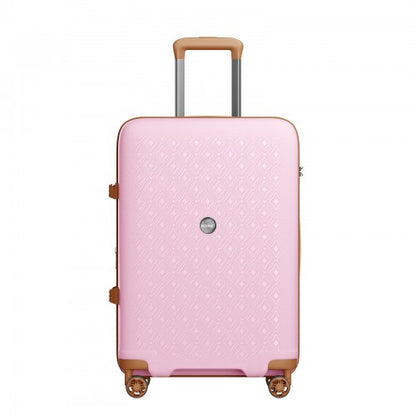 Kono KSK2594 20/24/28-inch pink and brown suitcase – set view