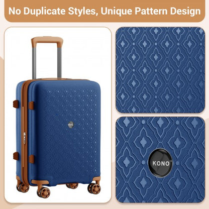 Kono KSK2594 20/24/28-inch navy and brown suitcase – set view