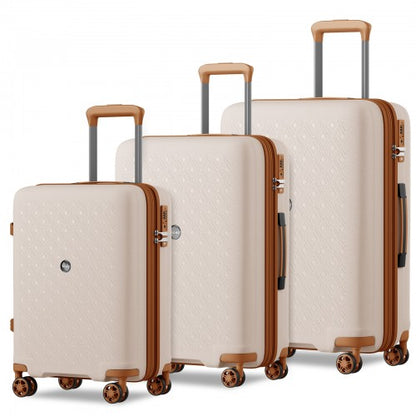 Kono KSK2594 20/24/28-inch beige and brown suitcase – set view
