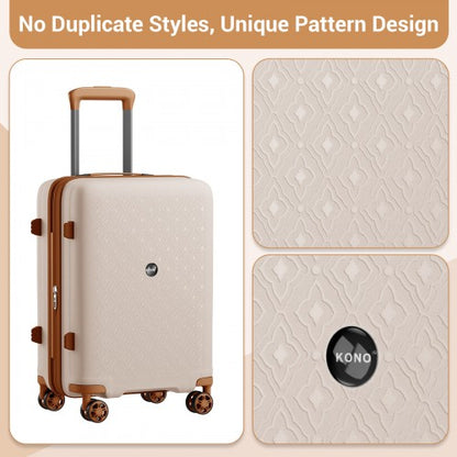 Kono KSK2594 20/24/28-inch beige and brown suitcase – set view