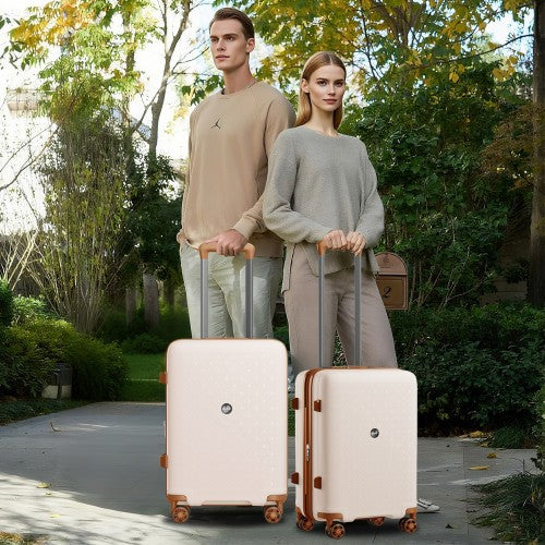 Kono KSK2594 20/24/28-inch beige and brown suitcase – set view
