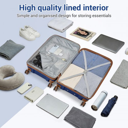 Kono KSK2594 20/24/28-inch navy and brown suitcase – set view
