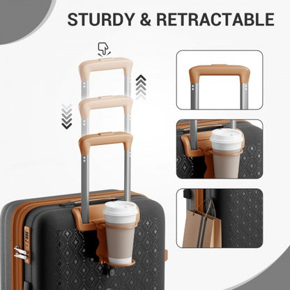 Kono KSK2594 20/24/28-inch black and brown suitcase – set view