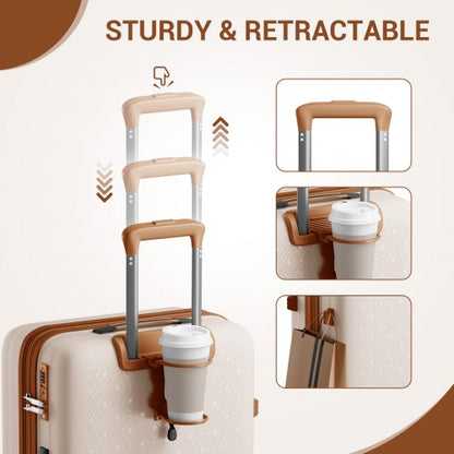 Kono KSK2594 20/24/28-inch beige and brown suitcase – set view