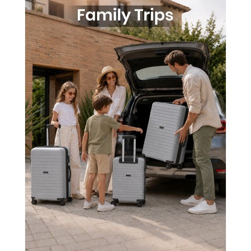 Kono KSK2595 - 3-Piece Hard Shell Luggage Set 20/24/28 Inch with Cup Holder, TSA Lock and Expandable Design