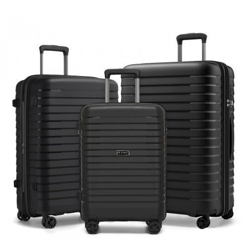 Kono KSK2595 - 3-Piece Hard Shell Luggage Set 20/24/28 Inch with Cup Holder, TSA Lock and Expandable Design