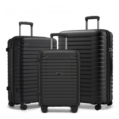 Kono KSK2595 - 3-Piece Hard Shell Luggage Set 20/24/28 Inch with Cup Holder, TSA Lock and Expandable Design