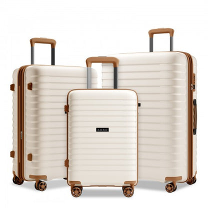 Kono KSK2595 - 3-Piece Hard Shell Luggage Set 20/24/28 Inch with Cup Holder, TSA Lock and Expandable Design
