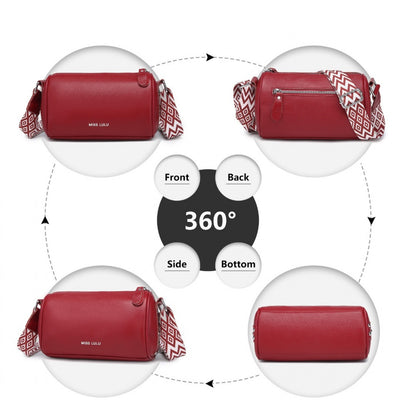 Miss Lulu L2309 red crossbody bag – side view