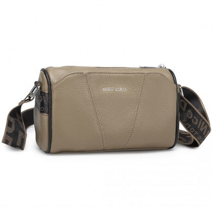 L2310 - Miss Lulu Simple And Elegant Wide Strap Genuine Leather Crossbody Bag