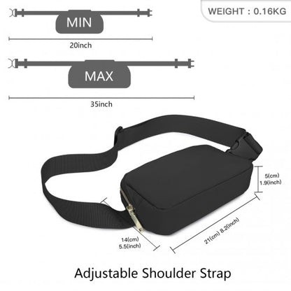 L2337 - Miss Lulu Lightweight Stylish Water-Resistant Casual Bum Bag - Black