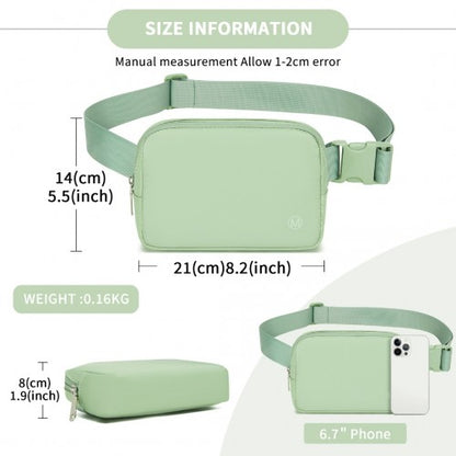 L2337 - Miss Lulu Lightweight Stylish Water-Resistant Casual Bum Bag - Green