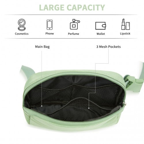 L2337 - Miss Lulu Lightweight Stylish Water-Resistant Casual Bum Bag - Green