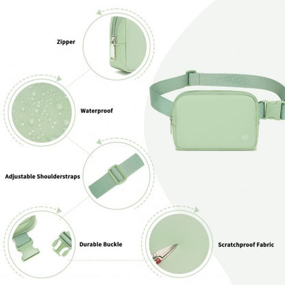 L2337 - Miss Lulu Lightweight Stylish Water-Resistant Casual Bum Bag - Green