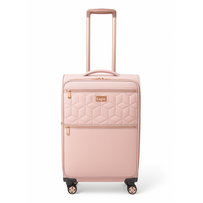 EAGLE Skyper Expandable Softshell Luggage – Super Light, 8-Wheel Spinner - Pink